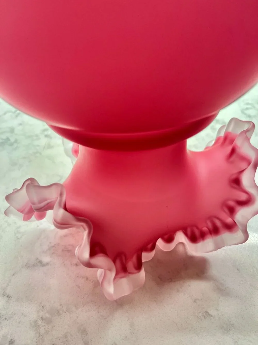 Vintage Mt Washington 10” Satin Glass Vase